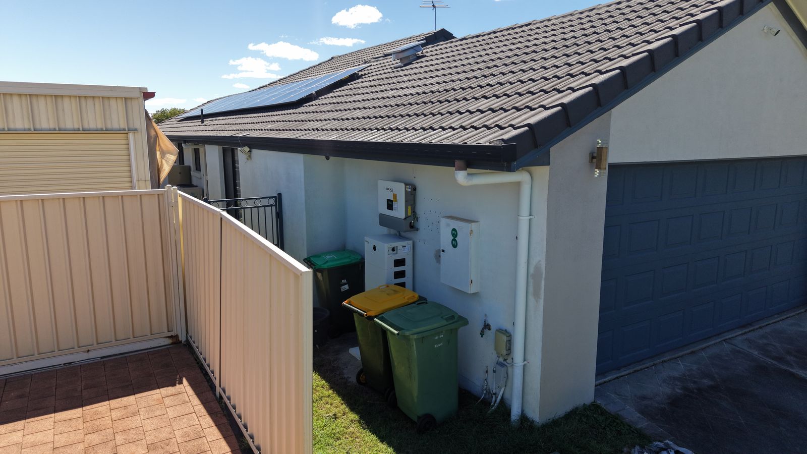 Aerial view of solar installation at Pelican Waters waterfront home