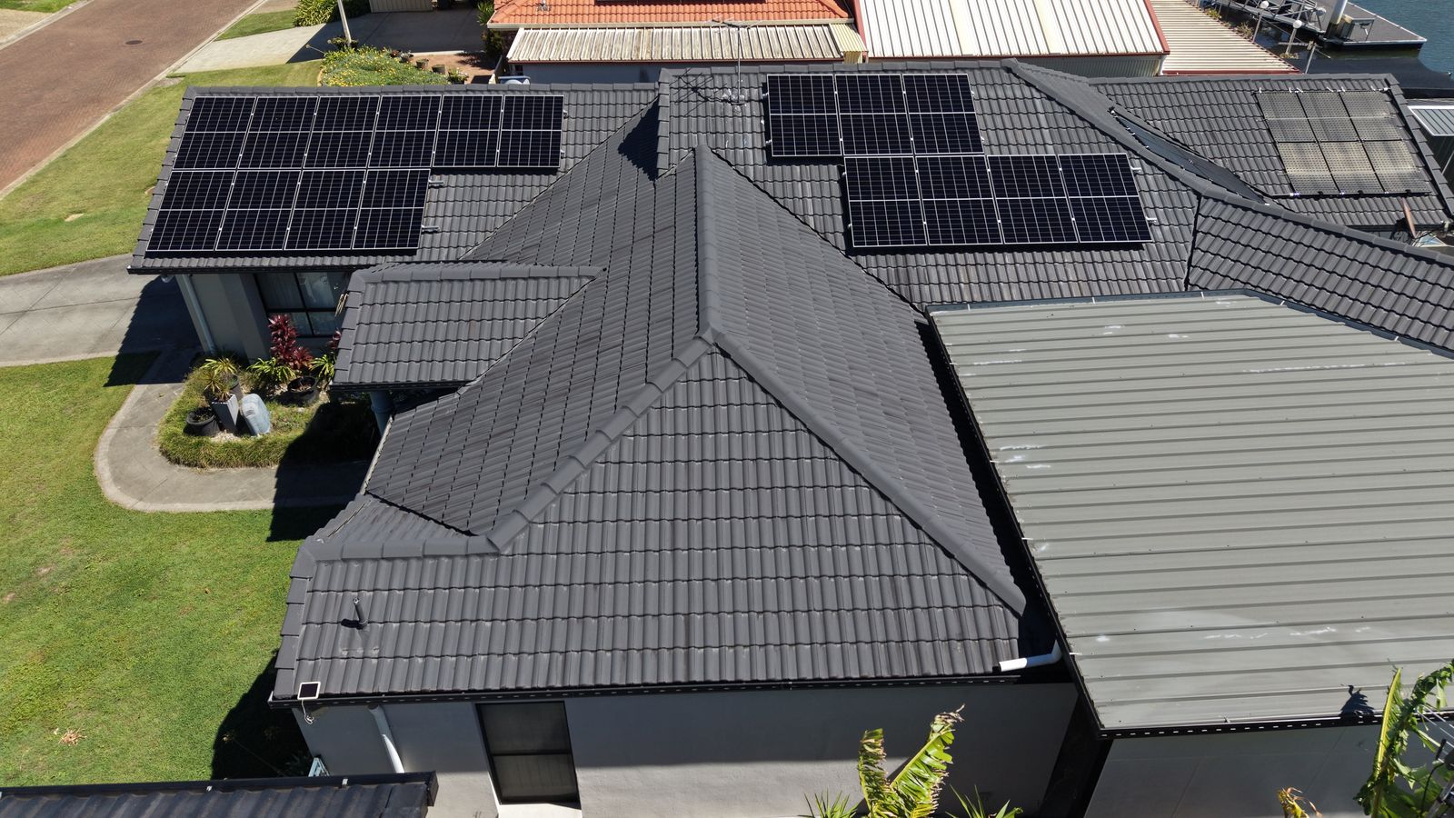 Solar energy system drone shot Birtinya