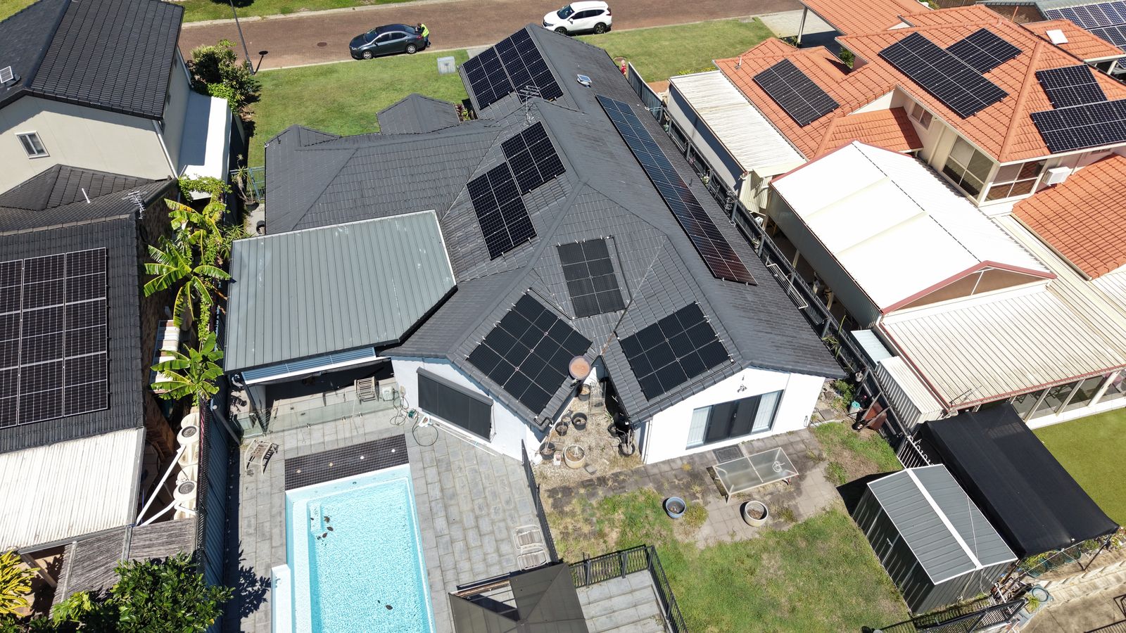 Solar panels on Burpengary residential rooftop