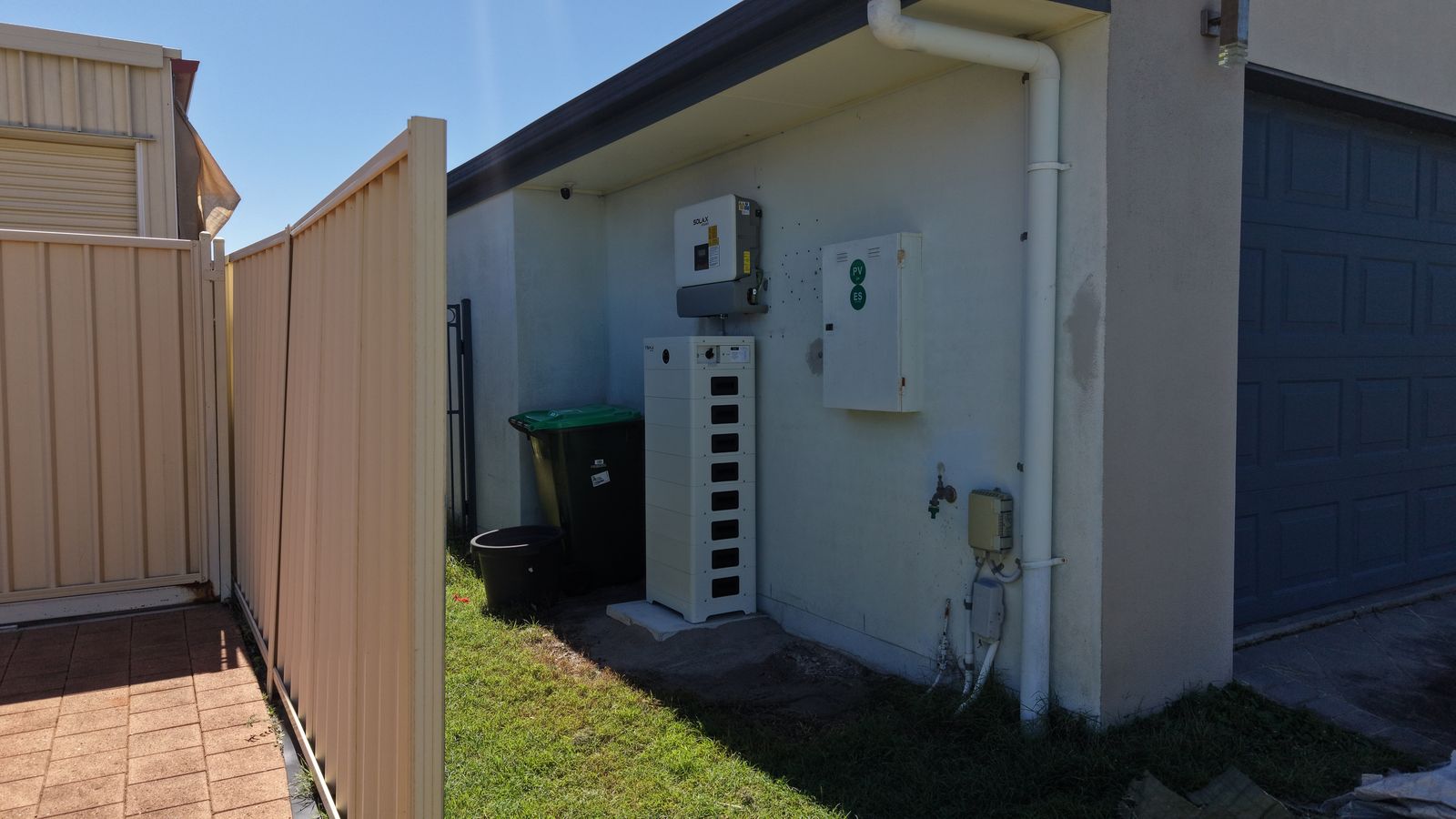 Aerial view solar installation Sunshine Coast