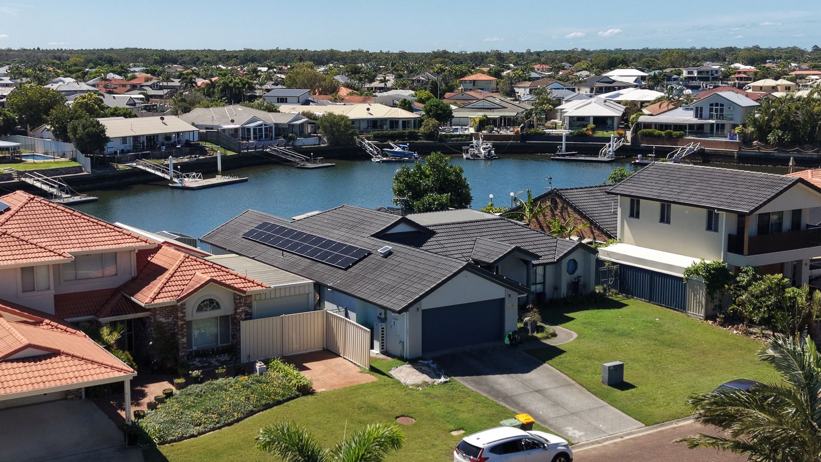Drone view solar array Burpengary