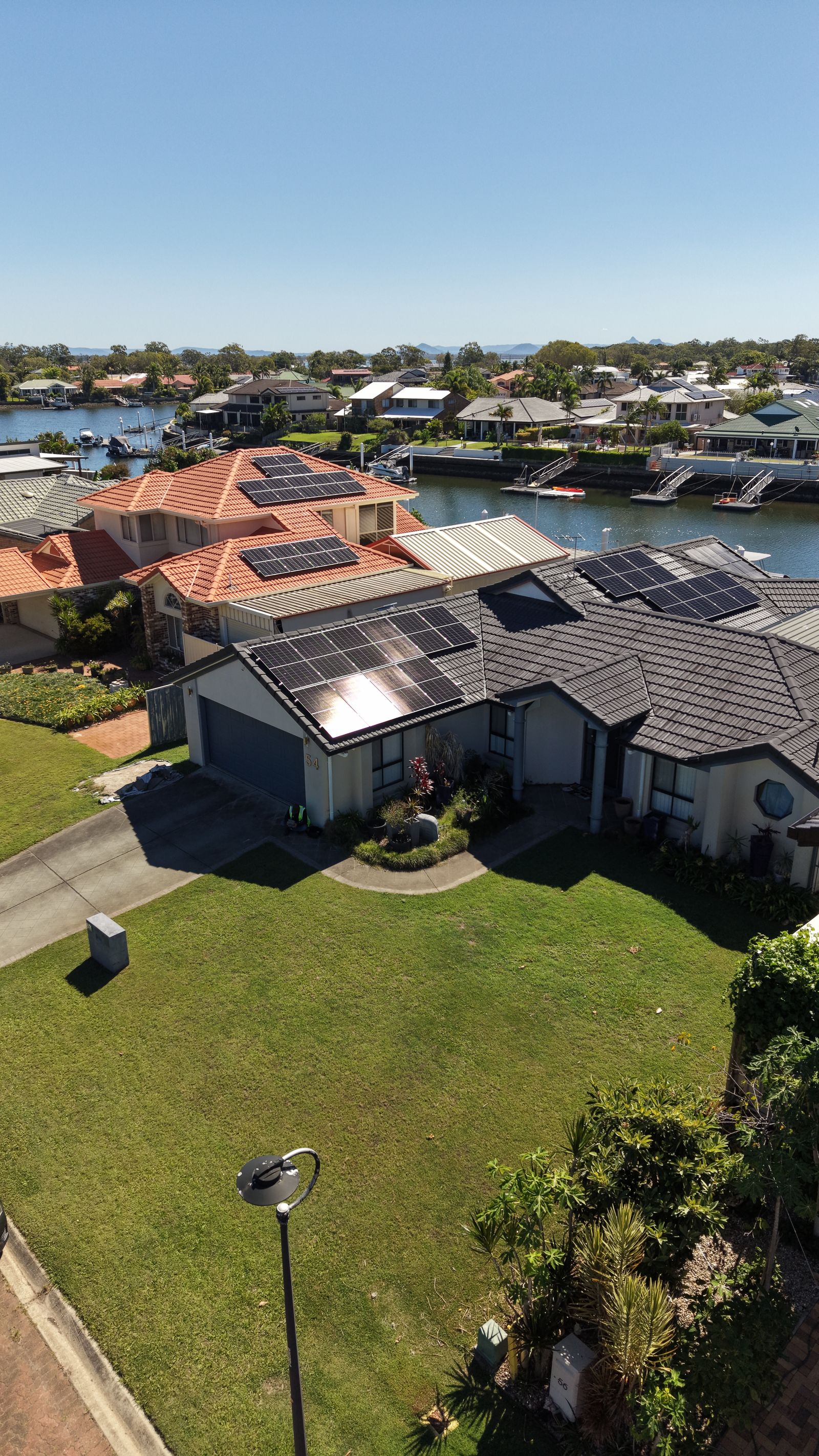 Close-up of solar panel installation Redcliffe