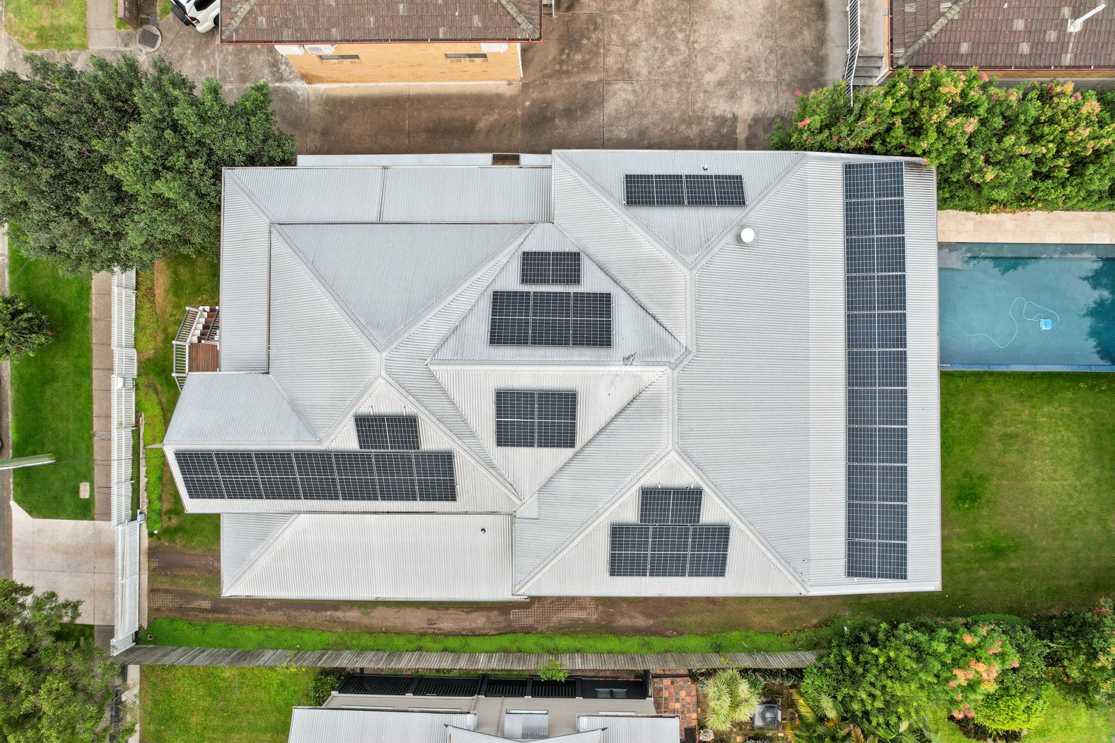 Completed solar panel installation - Brisbane rooftop